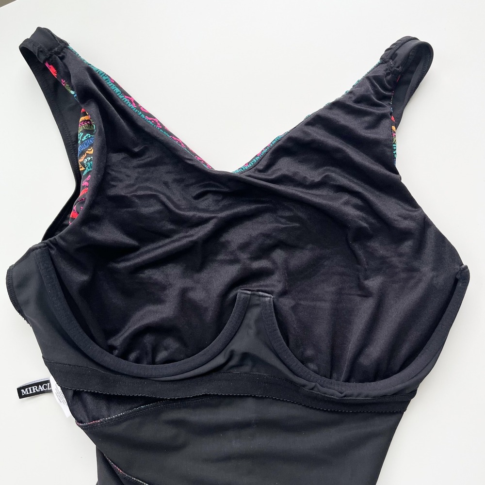Miraclesuit Raya De Sol Brio One Piece Slimming Swimsuit Womens 14 Black Mutli - Picture 8 of 11